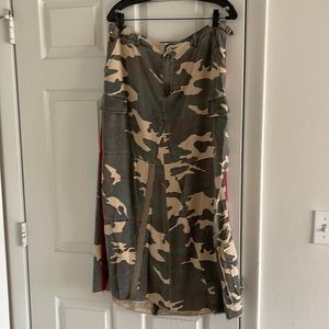 Danang Camouflage silk cargo skirt originally purchased at free people